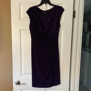Connected Apparel Deep Purple Midi Dress